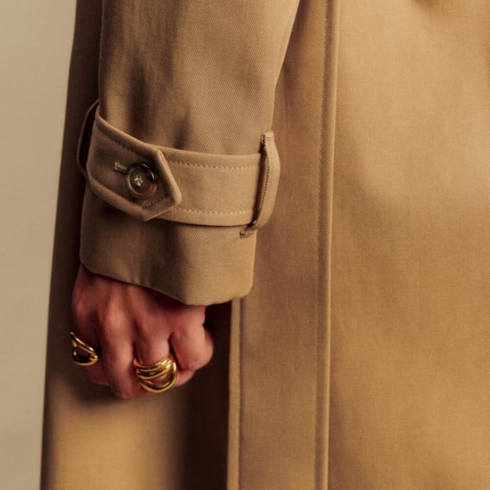 Sezane Scott Trench Coat Camel - Size 6 - Picture 5 of 5